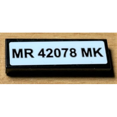 black tile 1 x 3 with mr 42078 mk pattern sticker - set 42078