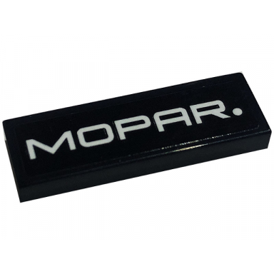 black tile 1 x 3 with white mopar pattern sticker - set 76904