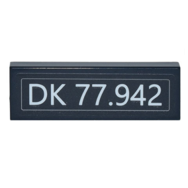 black tile 1 x 3 with license plate white dk 77.942 pattern sticker - set 77942
