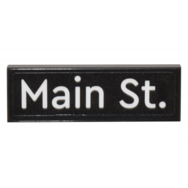 black tile 1 x 3 with white main st pattern sticker - set 10308