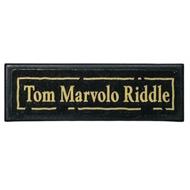 black tile 1 x 3 with gold tom marvolo riddle and border pattern sticker - set 76421