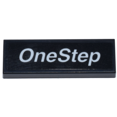 black tile 1 x 3 with white onestep pattern sticker - set 21345