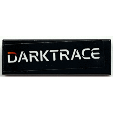black tile 1 x 3 with white darktrace pattern sticker - set 76919