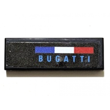 black tile 1 x 3 with blue white and red french flag and dark azure bugatti pattern model right side sticker - set 42162