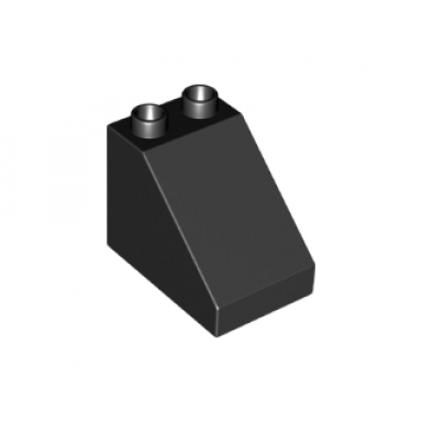 black duplo brick 3 x 2 x 2 slope