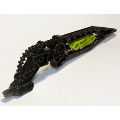 black bionicle wing angled with molded lime center pattern