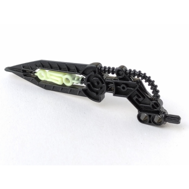 black bionicle wing angled with molded glow in dark opaque center pattern