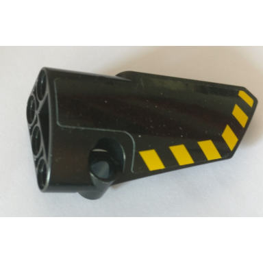 black technic panel fairing 4 small smooth long side b with black and yellow danger stripes pattern sticker - set 42082
