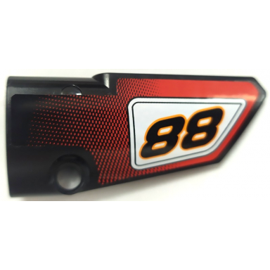 black technic panel fairing 4 small smooth long side b with black number 88 pattern sticker - set 8051