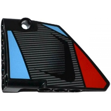 black technic panel fairing 13 large short smooth side a with carbon fiber air intake pattern sticker - set 42036