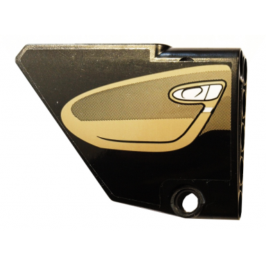 black technic panel fairing 13 large short smooth side a with dark tan inside door pattern sticker - set 42083