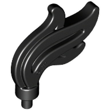black minifigure plume feather triple compact flame water with small pin