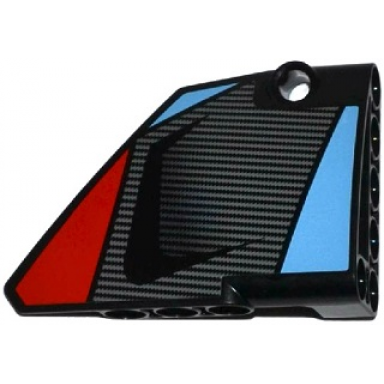 black technic panel fairing 14 large short smooth side b with carbon fiber air intake pattern sticker - set 42036