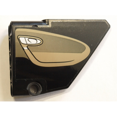 black technic panel fairing 14 large short smooth side b with dark tan inside door pattern sticker - set 42083