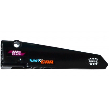 black technic panel fairing 5 long smooth side a with in takes funny car and viscous oil pattern stickers - set 42050
