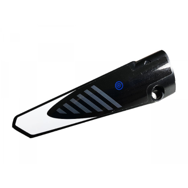 black technic panel fairing 5 long smooth side a with gray stripes blue circles and white pattern sticker - set 42096
