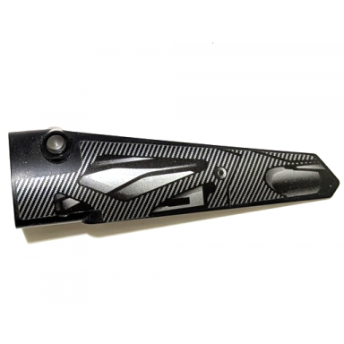 black technic panel fairing 5 long smooth side a with silver carbon fiber and air vents pattern sticker - set 42162