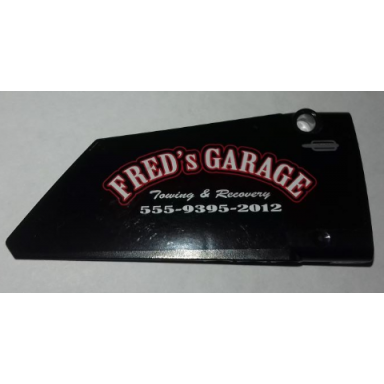 black technic panel fairing 18 large smooth side b with freds garage towing recovery and 555-9395-2012 pattern sticker - set 9395