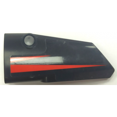 black technic panel fairing 3 small smooth long side a with red and white triangles pattern sticker - set 42089