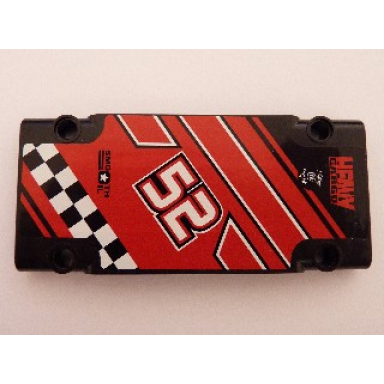 black technic panel plate 5 x 11 x 1 with 52 heavy cargo and smooth oil pattern model left side sticker - sets 8041 42041