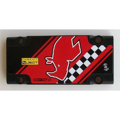 black technic panel plate 5 x 11 x 1 with rhino head direct nject and key texs pattern sticker - set 42041