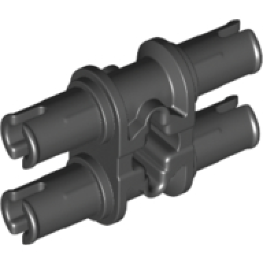 black technic pin double with axle hole with squared pin holes