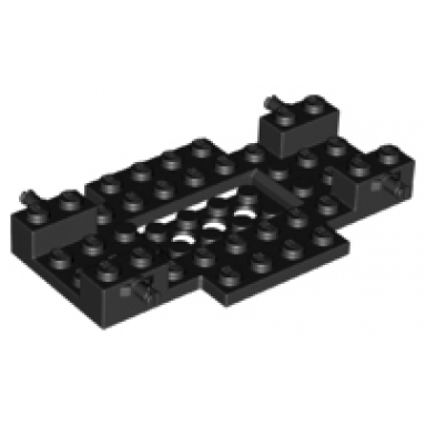 black vehicle base 6 x 10 x 1 with 2 x 4 recessed center and 2 holes