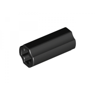 black technic axle connector 2l smooth with x hole orientation