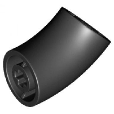 black brick round 2 x 2 d 45 degrees elbow 25.5mm standing height
