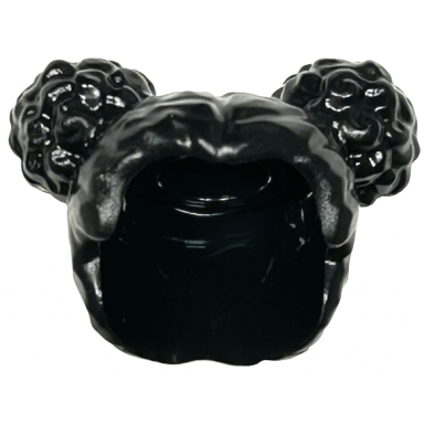 black minifigure hair female parted in middle with 2 buns on top