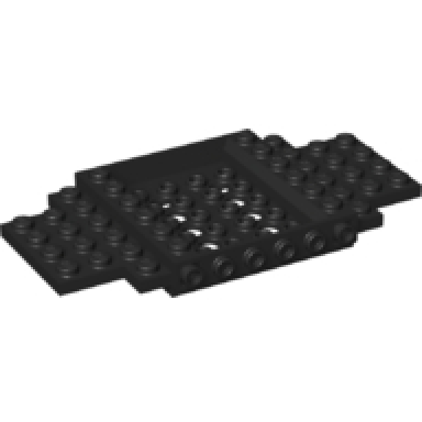 black vehicle base 6 x 12 x 1 with 5 x 4 recessed center and 8 holes