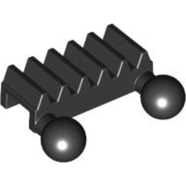black technic gear rack 1 x 2 with 2 tow ball