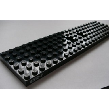 black train base 6 x 24 with 3 round holes each end with 4512-2 pattern on both sides stickers - set 4512