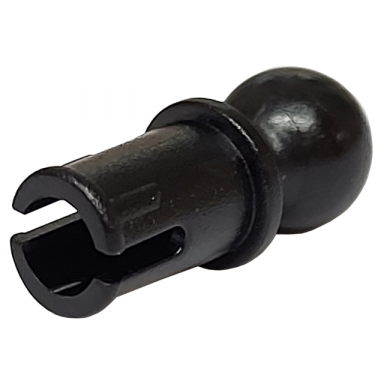 black technic pin with friction ridges and tow ball with round pin hole
