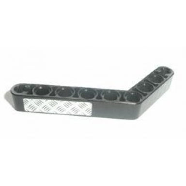 black technic liftarm modified bent thick 1 x 9 6 - 4 with tread plate pattern sticker - set 8273