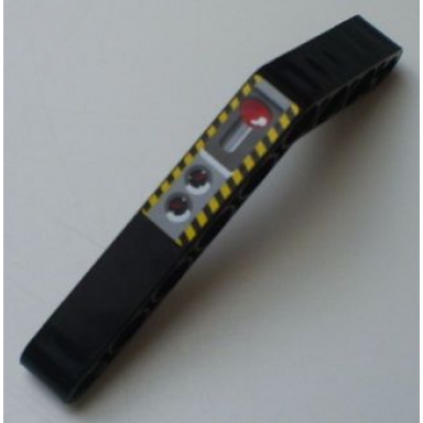 black technic liftarm modified bent thick 1 x 9 6 - 4 with lever and gauges pattern sticker - sets 8482 8483
