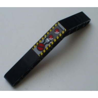 black technic liftarm modified bent thick 1 x 9 6 - 4 with switchboard and buttons pattern sticker - sets 8482 8483