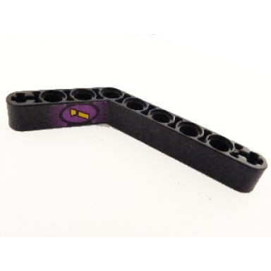 black technic liftarm modified bent thick 1 x 9 6 - 4 with number 1 in oval pattern sticker - set 2854