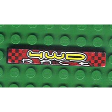 black tile 1 x 6 with 4wd race pattern sticker - set 8279