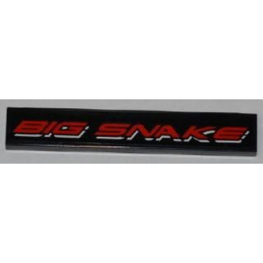 black tile 1 x 6 with big snake pattern sticker - set 8231