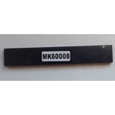 black tile 1 x 6 with mk60008 pattern sticker - set 60008