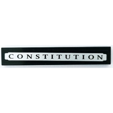black tile 1 x 6 with constitution in white plaque pattern sticker - set 79111