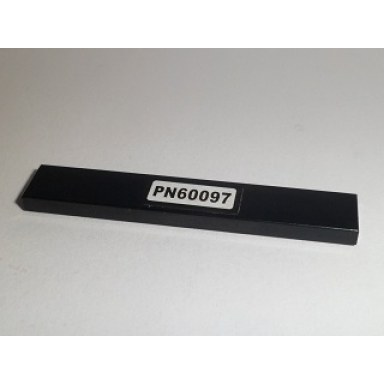 black tile 1 x 6 with pn60097 pattern sticker - set 60097
