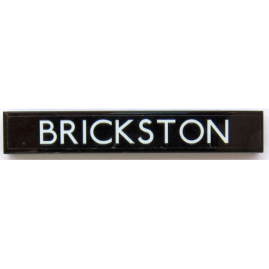 black tile 1 x 6 with brickston on black background pattern sticker - set 10258