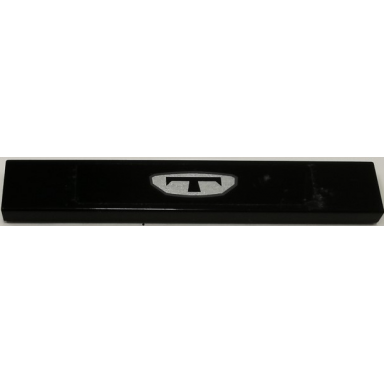 black tile 1 x 6 with letter t on silver background pattern sticker - set 9395