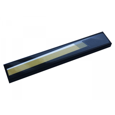 black tile 1 x 6 with gold and white stripe and air flow pattern model left side sticker - set 76899