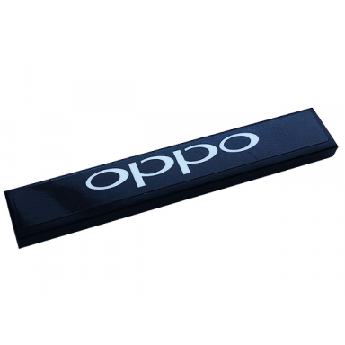 black tile 1 x 6 with white oppo pattern sticker - set 76899