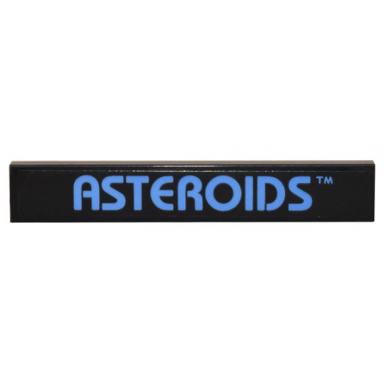 black tile 1 x 6 with medium blue asteroids pattern sticker - set 10306