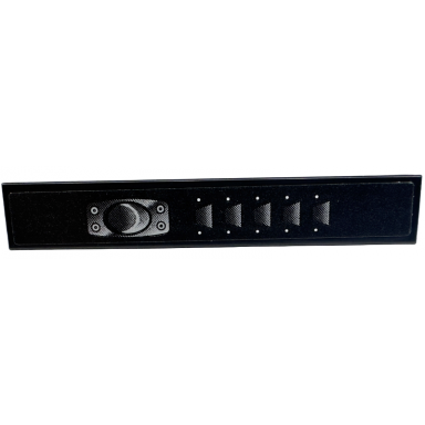 black tile 1 x 6 with silver air vents and exhaust pattern model left side sticker - set 42153