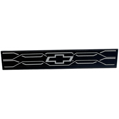 black tile 1 x 6 with silver chevrolet logo and grille lines pattern sticker - set 42153